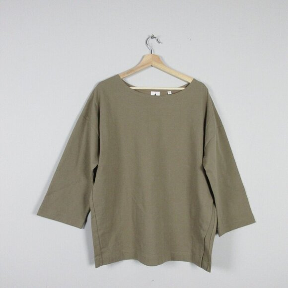 NIko And... Women's Tunic Top Long Sleve Pullover Casual Side Slits 3 Taupe 318 - Picture 1 of 9
